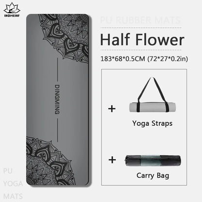 Natural Rubber Yoga Mat with Accessories