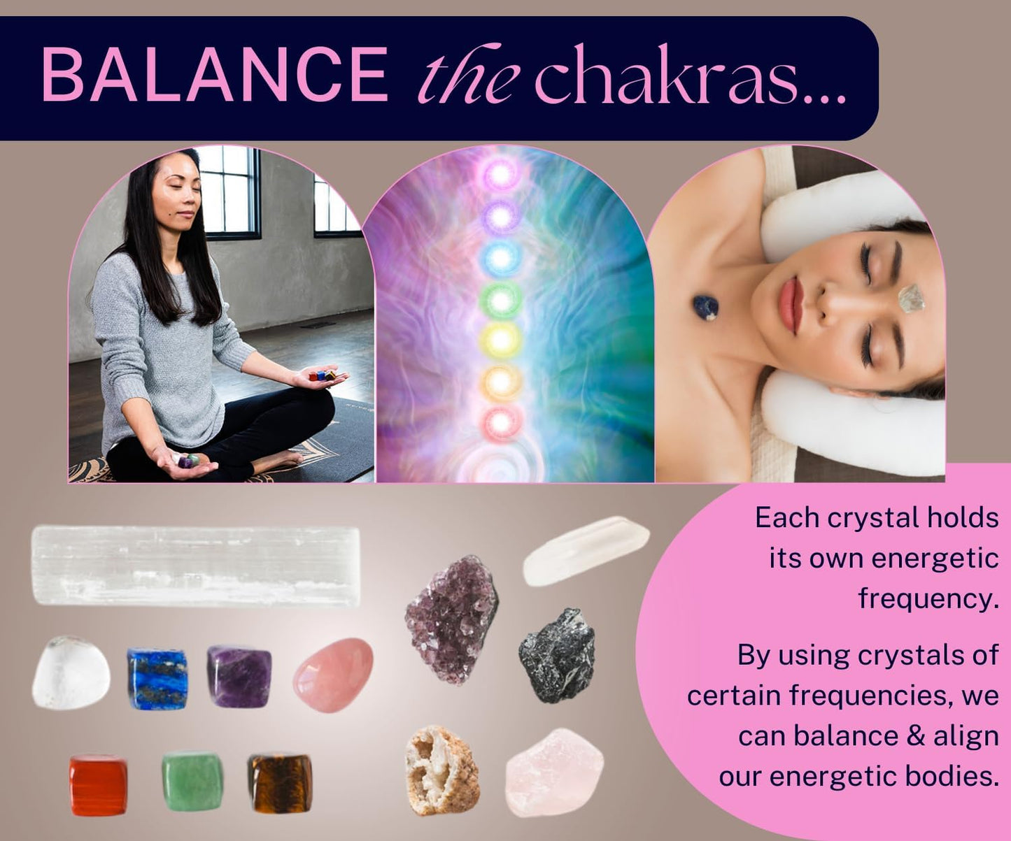 Set Chakra Crystals & Healing Stones