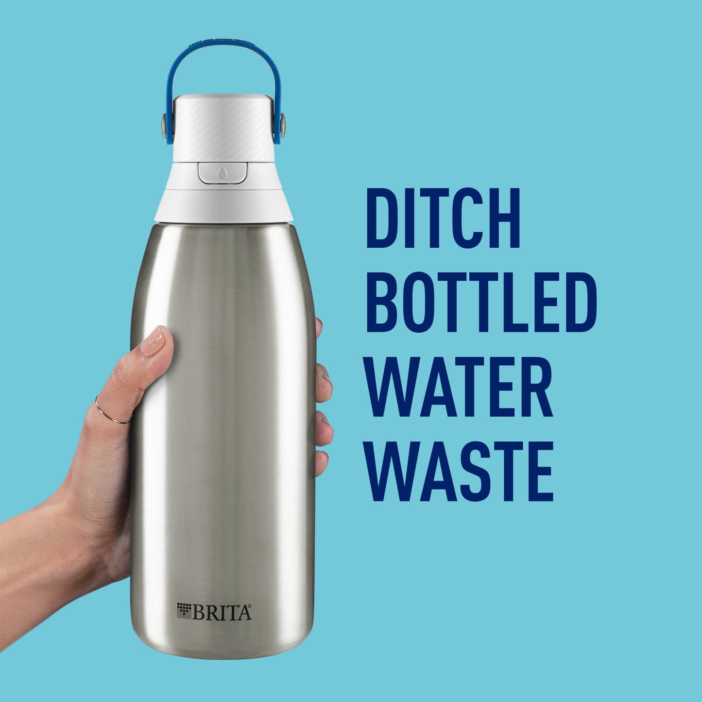 Sleek Stainless Steel Filtered Water Bottle - 32oz