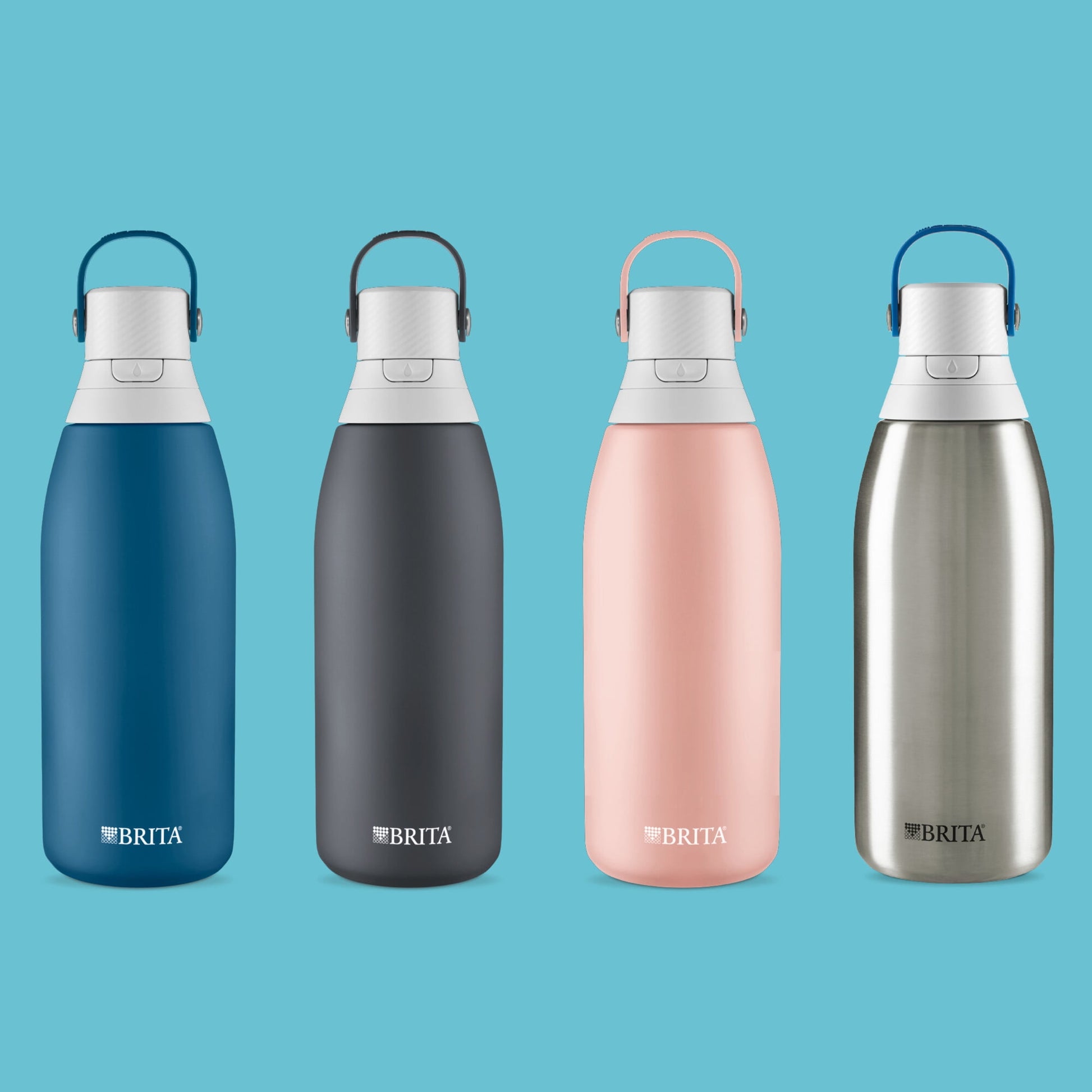 Sleek Stainless Steel Filtered Water Bottle - 32oz